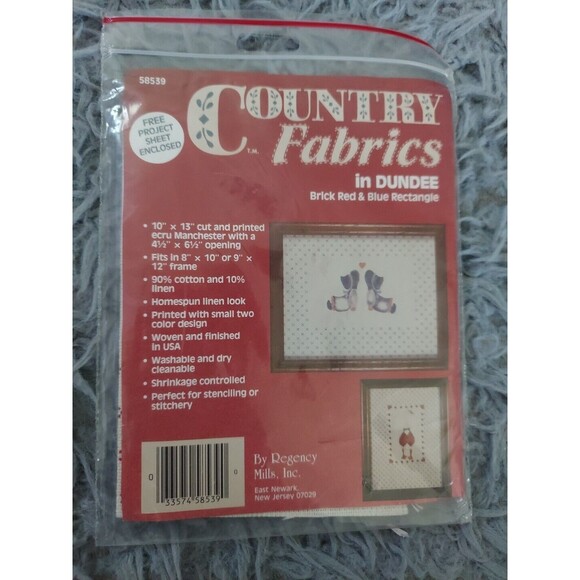 Country Fabrics in Dundee 10" x 13" by Regency Mills, Inc Blue Rose Rectangle - Picture 2 of 7